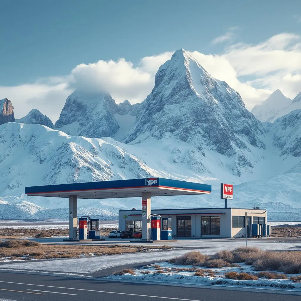 Estación YPF en la Patagonia