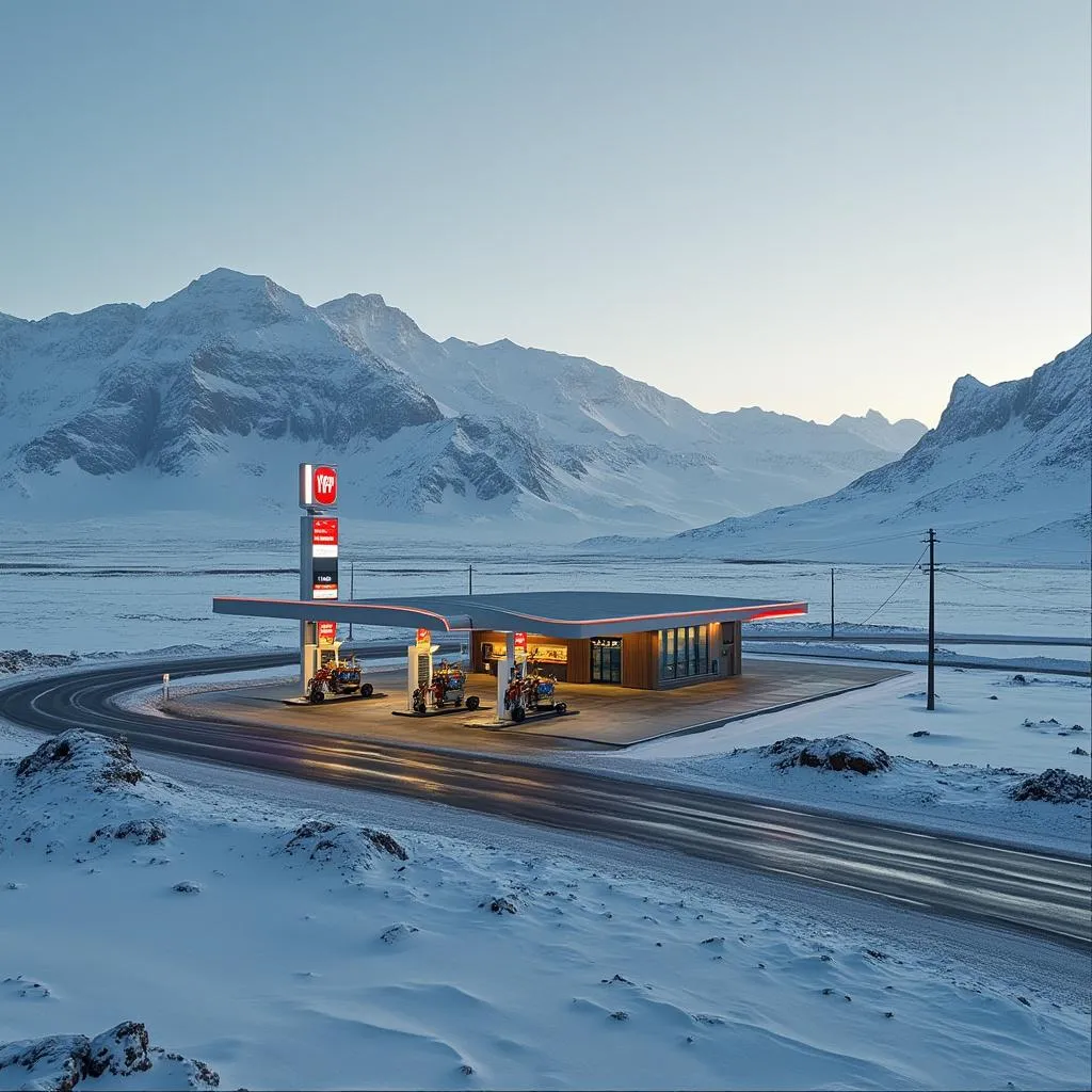 Estación YPF en la Patagonia